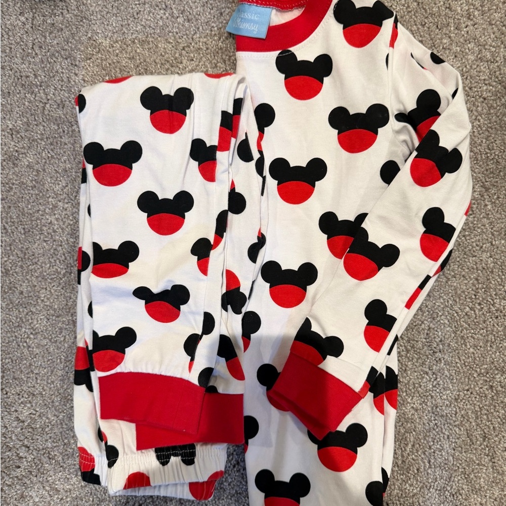 Kids Red & Black Character-Print Pajama Set